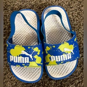Puma Blue and Yellow Slide Sandals for Casual Wear